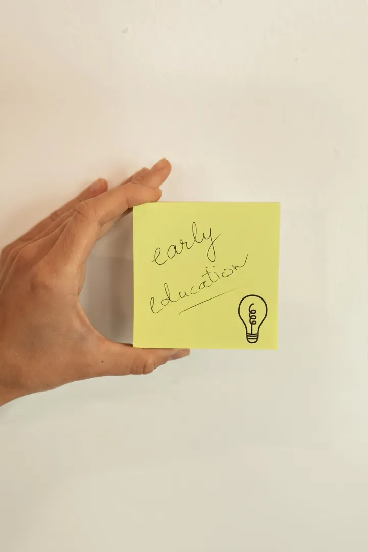 Handwritten sticky note after changing text in the image: “Adult” → “early”